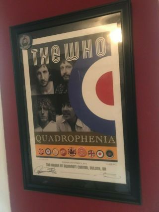 The Who 2012 Limited Edition Quadrophenia Tour Poster Signed 11 - 5 - 12 Gwinnett