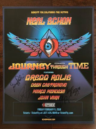 Neal Schon Gregg Rolie Deen Castronovo Signed Autograph Journey Concert Poster