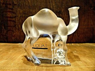 Very Rare - LALIQUE CRYSTAL TANGER CHAMEAU CAMEL SCULPTURE Boxed and Signed 3