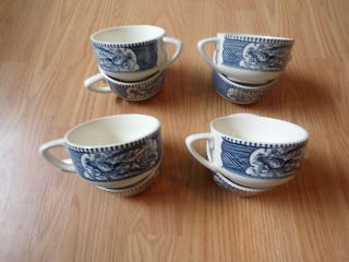 CURRIER and IVES 68 PC Vintage CHINA Royal SET “The Old Grist Mill” - 50 ' s Era 3