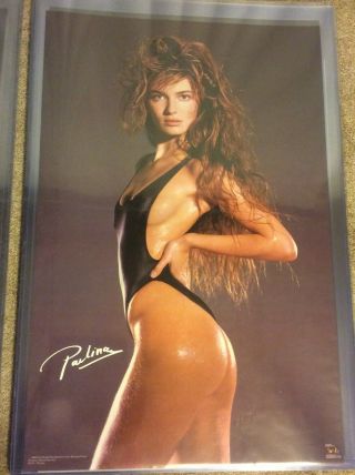 1986 Paulina Porizkova 3112 Funky Swimsuit Poster 22 " X 34 "