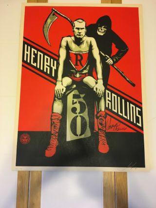 Signed Henry Rollins ‘50’ Obey Oop Print Nunbered 471/700 Shepard Fairey