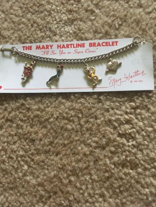 Mary Hartline Circus Charm Bracelet On Orig Card With Offer 1951 Rare