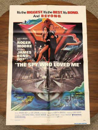 1977 Movie Poster James Bond 007 The Spy Who Loved Me Folded - Bob Peak