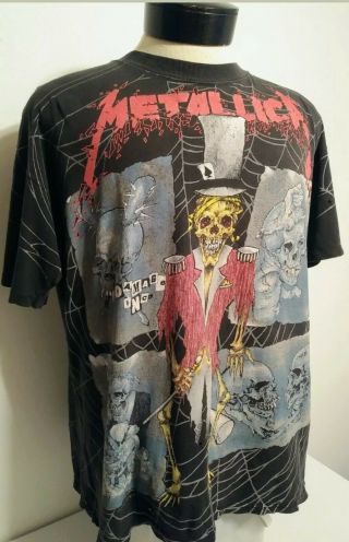 Vintage Metallica Damage Inc.  T - Shirt 1992 Licensed Design By: Pushhead Size Xl