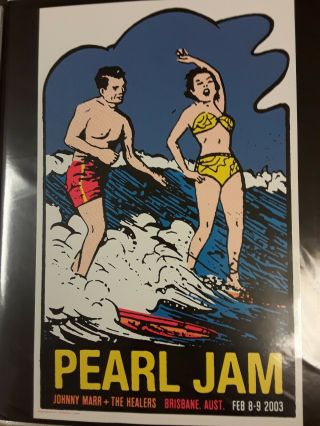 Pearl Jam Brisbane 2003 Poster Se Eddie Vedder