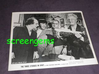 Three 3 Stooges Emil Sitka Signed Photo Rare Autograph Costar In Orbit
