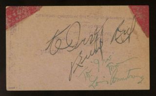 Louis Armstrong And Buddy Rich Dual - Signed Ticket | Psa/dna Certified Autograph