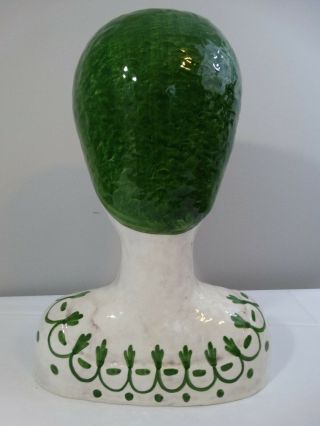 Vintage Large Horchow Italian Ceramic Woman Bust Head Vase Planter 2