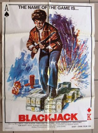 Blackjack (william Smith Bill Smith) 39x27 " Lebanese Movie Poster 70s
