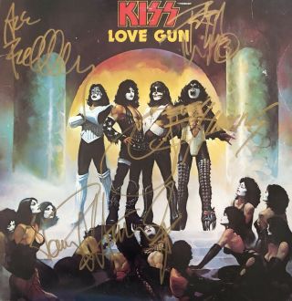 Kiss Love Gun Lp Originally Autographed By Simmons Stanley Frehley Criss