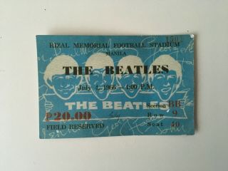 The Beatles Memorial Stadium Manilla Concert Ticket July 4th 1966