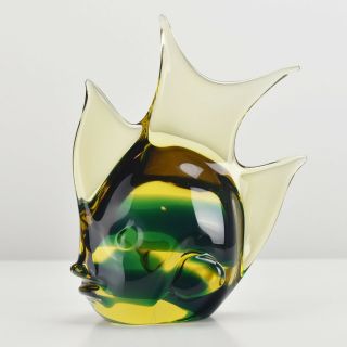 Murano Sommerso Art Glass Fish Figurine Flavio Poli Seguso Mid Century Modern
