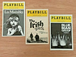 (3) Playbills Les Miserables,  Bmg " Tubes,  The Irish.  And How They Got That Way