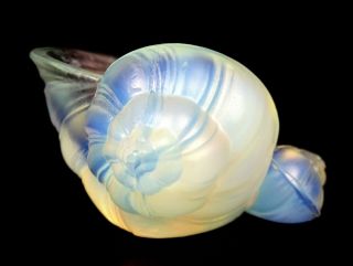 Sabino France Signed Opalescent Art Glass Large 3 1/8 " Snail Shell Figurine 1920