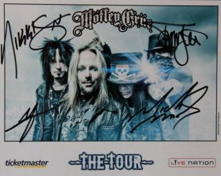 Real Signed Motley Crue Promo Picture Of All Members From The Tour With Kiss.