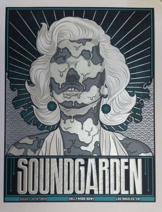 Soundgarden Hollywood Bowl Los Angeles Concert Gig Poster S/n By Artist