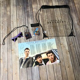 Jonas Brothers Happiness Begins Vip Tour Backpack Signed Poster Patches Bag Jb