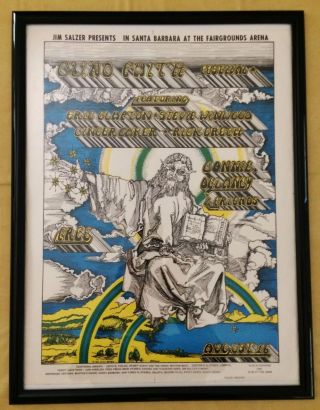 Blind Faith,  Santa Barbara Fairgrounds,  Aug 16th,  1969 Concert Poster,  1st Print