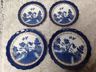 Vintage,  Booths Old Willow A8025 England,  12 - pc Blue Willow Tea - Dinner Set for 2 8