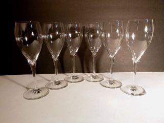 Antique Baccarat Crystal St Remy (1878 -) Set Of 6 Claret Wine Glasses 7 5/8 "