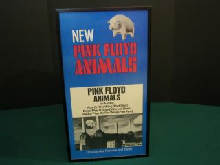 Very Rare Pink Floyd Animals Lp 1977 Tour Store Promo Cardboard Poster Nm