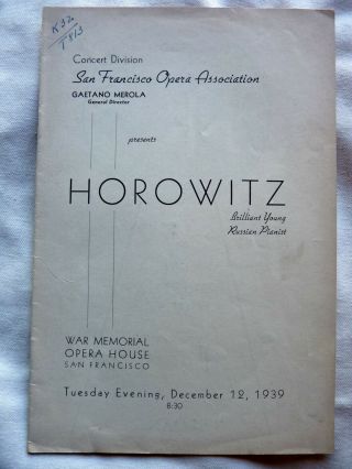 Four Concert Programs 1934 - 1952 - VLADIMIR HUROWITZ - Classical Music Violinist 3
