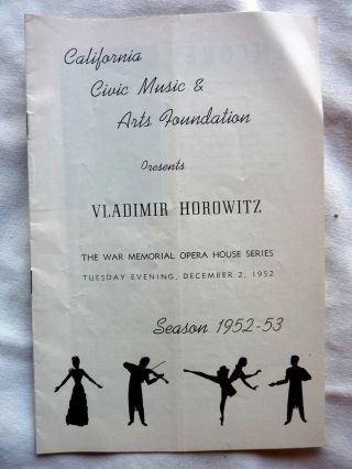 Four Concert Programs 1934 - 1952 - VLADIMIR HUROWITZ - Classical Music Violinist 5