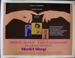 Model Shop Half Sheet Movie Poster 22x28 Anouk Aimee Jacques Demy Nm Rolled 1969