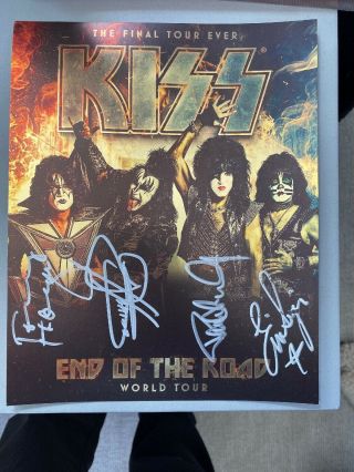 Kiss End Of The Road Final Tour Autographed Photo Gene Simmons Paul Stanley
