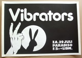 Vibrators Concert Poster 1978 Punk Paradiso Amsterdam Pure Mania
