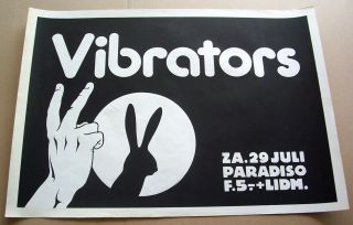VIBRATORS CONCERT POSTER 1978 punk PARADISO AMSTERDAM Pure Mania 3