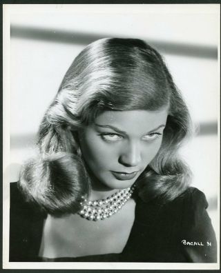 Lauren Bacall Vintage 1940s Portrait Photo