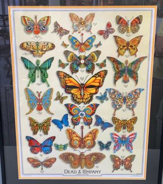 Dead And Company Summer 2019 Vip Poster (butterflies - Signed By Emek)