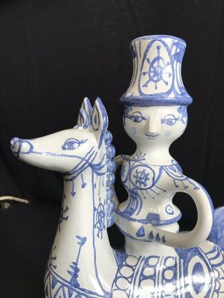 BJORN WIINBLAD Signed/Dated 72 Denmark Carousel Horse Rider 11 3/4” Candlestick 11