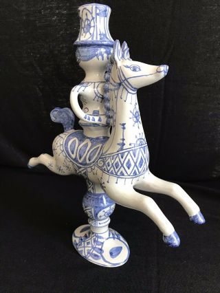 BJORN WIINBLAD Signed/Dated 72 Denmark Carousel Horse Rider 11 3/4” Candlestick 2