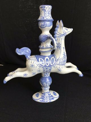 BJORN WIINBLAD Signed/Dated 72 Denmark Carousel Horse Rider 11 3/4” Candlestick 3