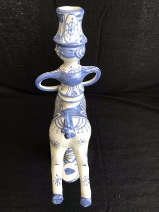 BJORN WIINBLAD Signed/Dated 72 Denmark Carousel Horse Rider 11 3/4” Candlestick 4