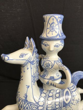 BJORN WIINBLAD Signed/Dated 72 Denmark Carousel Horse Rider 11 3/4” Candlestick 5