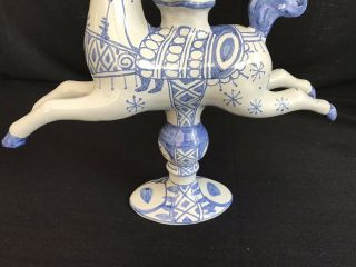 BJORN WIINBLAD Signed/Dated 72 Denmark Carousel Horse Rider 11 3/4” Candlestick 6