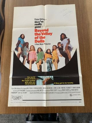 Beyond The Valley Of The Dolls One Sheet Movie Poster Signed 27 X 41 In
