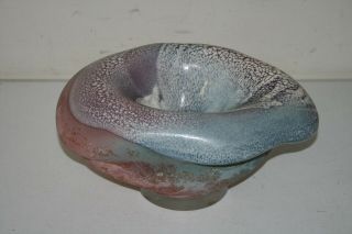 Vtg Tony Evans Design California Pottery Vase Signed & Numbered Pink Blue Glaze
