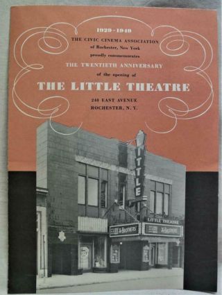 The Little Theatre Rochester York 20th Anniversary Brochure 1949 Vintage