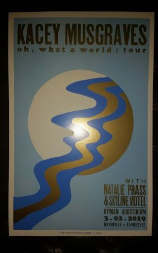 4 Kacey Musgraves Ryman 2019 Hatch Show Print Nashville Tour Poster Sat March 2