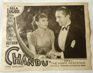 Bela Lugosi The Return Of Chandu Lobby Card 1934 Episode 12 The Knife Descends