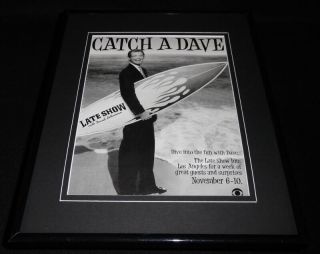 Late Show David Letterman In La 1995 Framed 11x14 Advertisement Cbs
