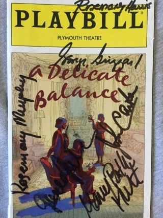 A Delicate Balance Playbill Signed By Cast W/ Elaine Stritch & Rosemary Harris