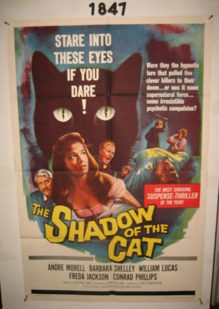 The Shadow Of The Cat 1sh Movie Poster 1961 Sexy Barbara Shelley