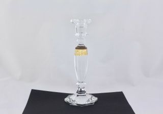Moser Candle Stick Holder “esprit” Gorgeous Crystal Glass With 24k Gold