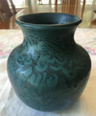 Hampshire Art Pottery Vase 121,  Blue Matte,  C.  1915